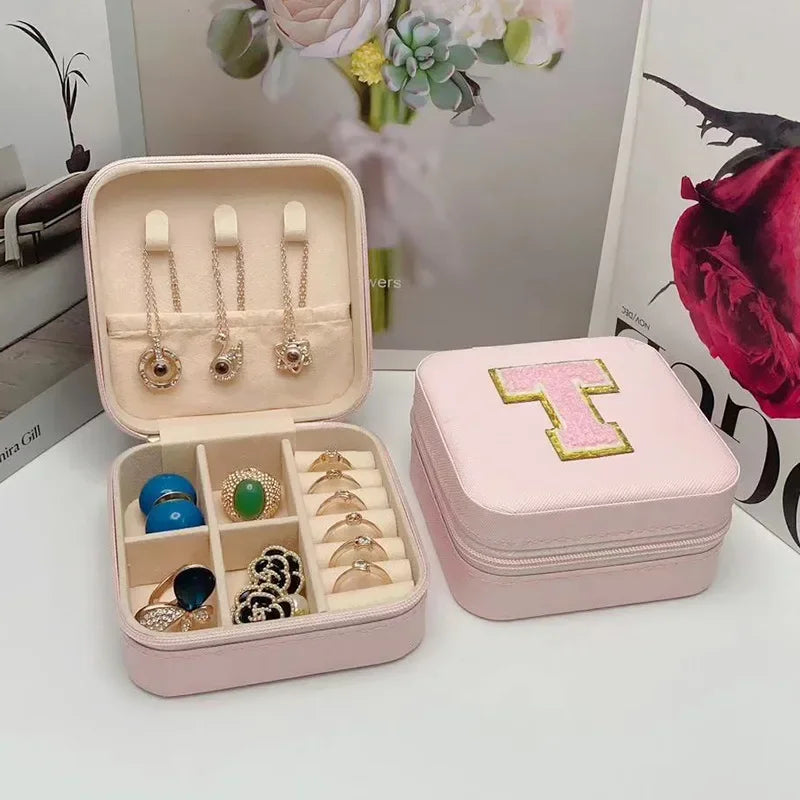 Mini Jewelry Storage Box Initial Letter Design - T
