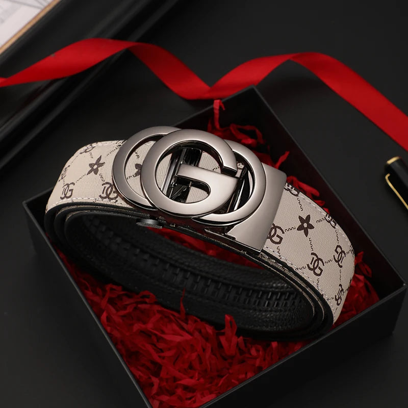 Men Belt Automatic Buckle Pattern for Smart Casual