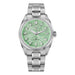 Classic Round Watch Textured Dial Luminous Hands - Mint Green