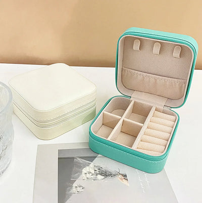 Mini Travel Jewellery Organizer Box Zippered Case