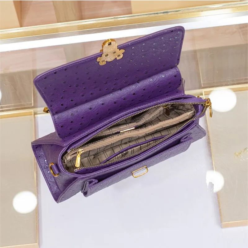 Refined Satchel With Turnlock Flap And Shoulder Strap