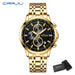 Global Quartz Chronograph Watch With World Time Dial - Gold