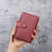 Graceful Slim Card Wallet with Snap Closure and Coin - Deep Pink