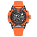 Chronograph Watch with Date Display and Luminous Hands - Orange