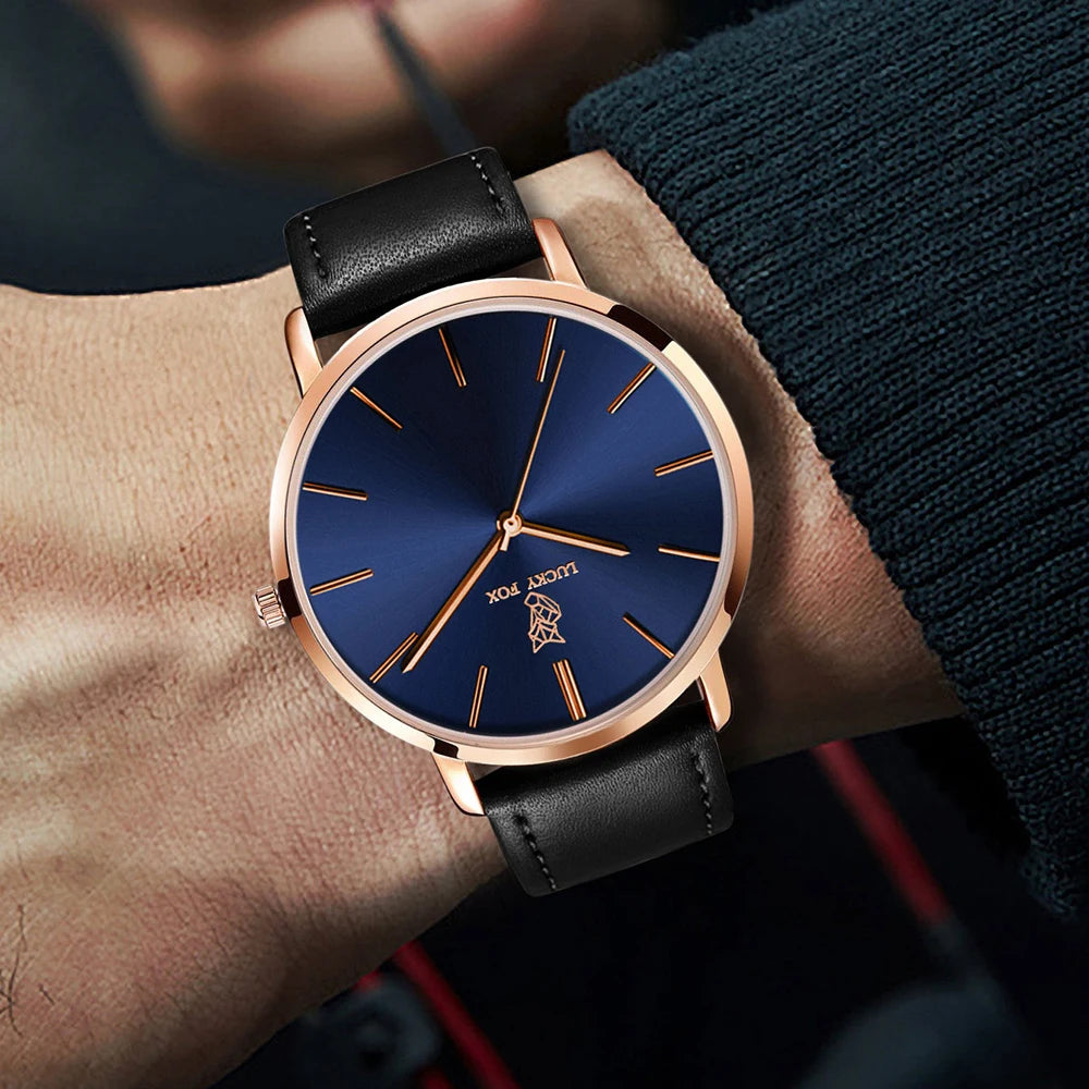 Watch Featuring Leather Strap and Quartz Movement
