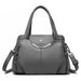 Luxury Crossbody Tote Handbag with Dual Top Handles - Grey