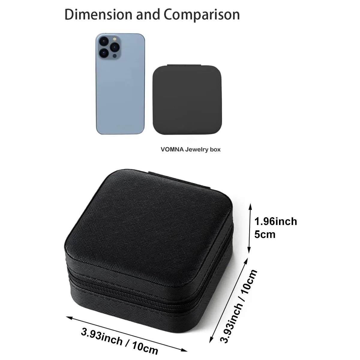 Portable Jewelry Storage Box Organizer with Zipper