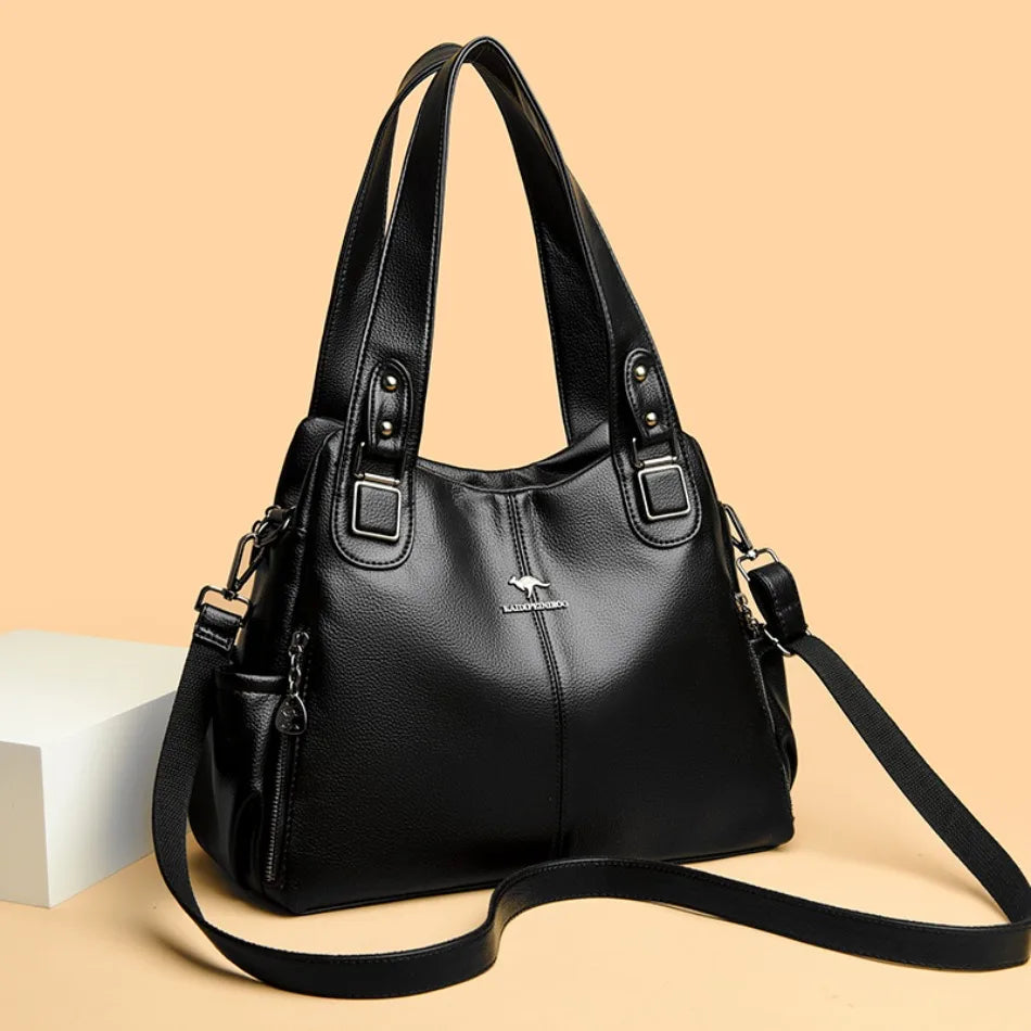 Genuine Soft Leather Handbag Shoulder Tote Bag