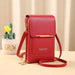Crossbody Bag PU Leather Wallet Organizer for Everyday Use - Red
