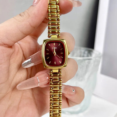 Retro TV Inspired Bracelet Watch Square Case Design