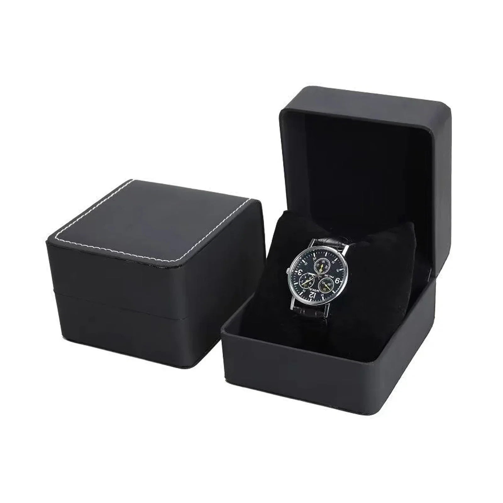 Watch Box with Cushioned Interior Clamshell Case