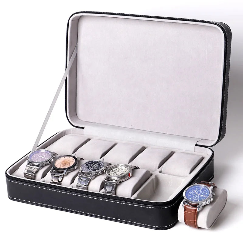 Watch Box Zippered Travel Case for Jewellery Display