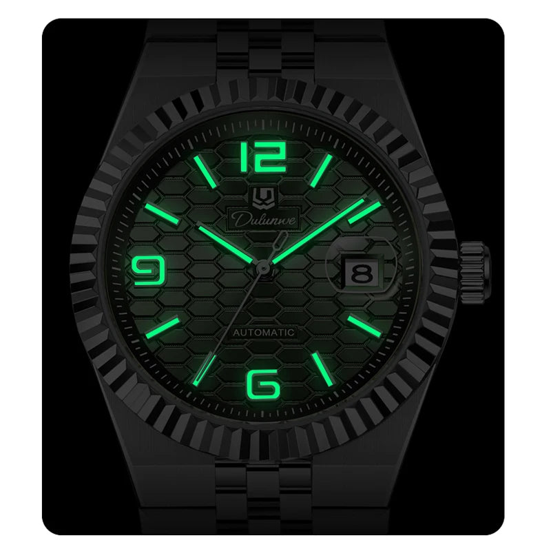 Wristwatch Automatic Calendar Honeycomb Pattern Dial