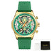 Sport Chronograph Skeleton Watch Open Heart Dial - Green Box