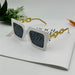 Oversized Square Sunglasses UV400 Protection Retro - White