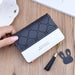 Patchwork Wallet with Zipper Tassel Charm Collection - Black
