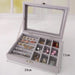 Refined Jewelry Display Organizer Box with Clear Lid - A