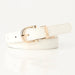 Classic Belt With Round Buckle For Dress And Jeans - White