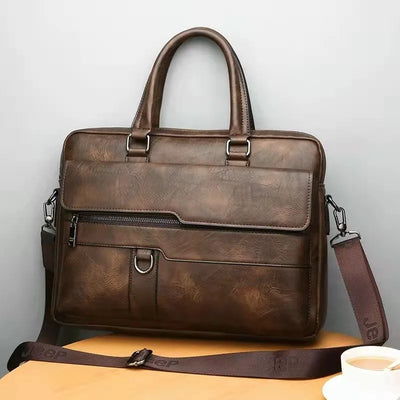 Business Briefcase with Front Pocket and Handles