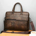 Business Briefcase with Front Pocket and Handles - Brown
