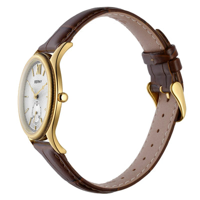 Ultra Thin Dress Watch with Premium Leather Strap