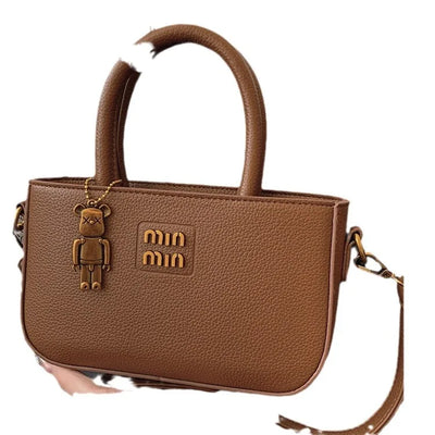 Minimal Square Crossbody Bag with Charm Accent Detail