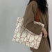 Canvas Tote Bag Cat Print Casual Everyday Tote - Beige