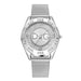 Starry Sky Diamond Dial Mesh Timepiece With Crystals - Silver