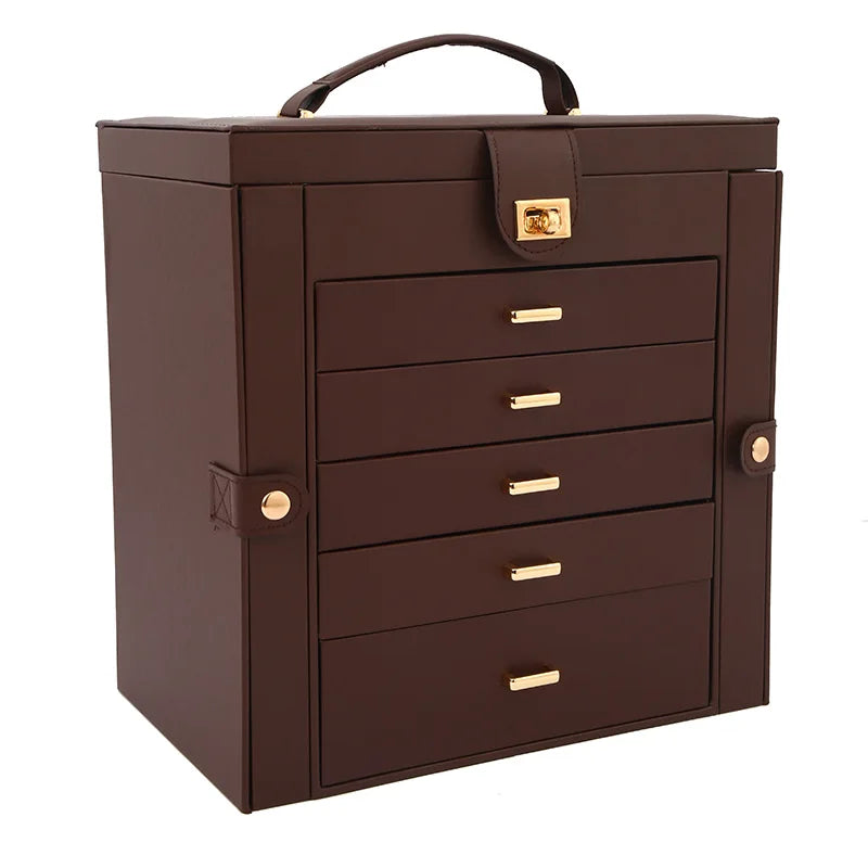 Large Capacity Jewelry Storage Box with Drawers