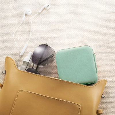 Portable Jewelry Storage Box Organizer with Zipper