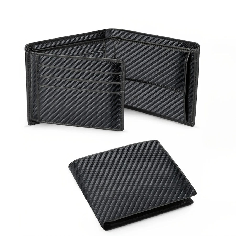Slim RFID Blocking Wallet with Coin Pocket - Carbon Fibre