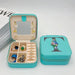 Jewelry Box Organizer with Mirror Portable Storage Case - T