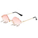Cloud Rimless Sunglasses With Lightning Pendant - Gradient Pink