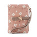 Floral Wallet with Leaf Flower Pattern Zipper - Bean Paste