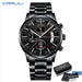Nocturne Chronograph Dial Timepiece for Everyday Wear - Black Silver