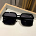 Oversized Square Sunglasses with Gradient Lenses - Black