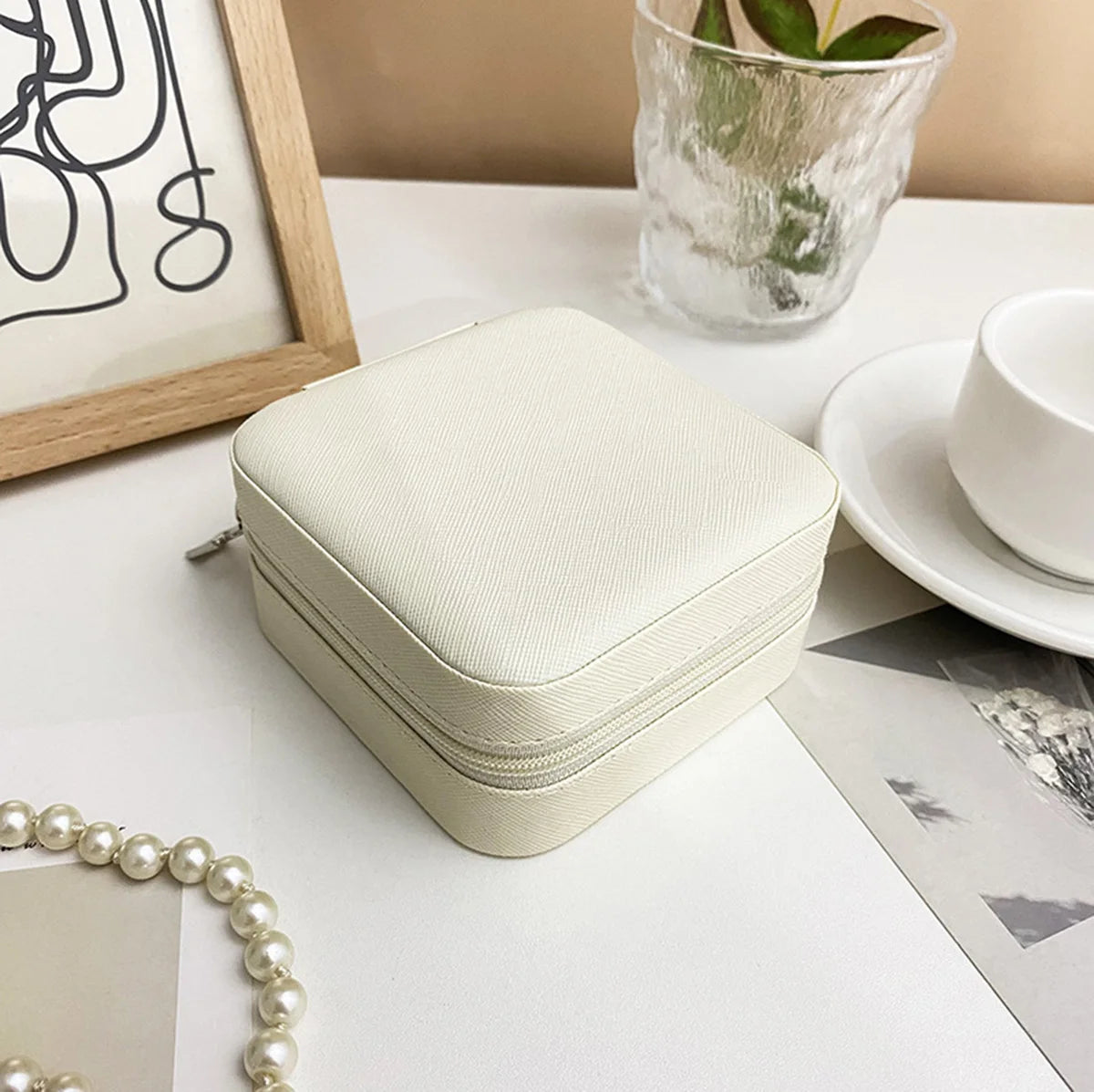 Mini Travel Jewellery Organizer Box Zippered Case