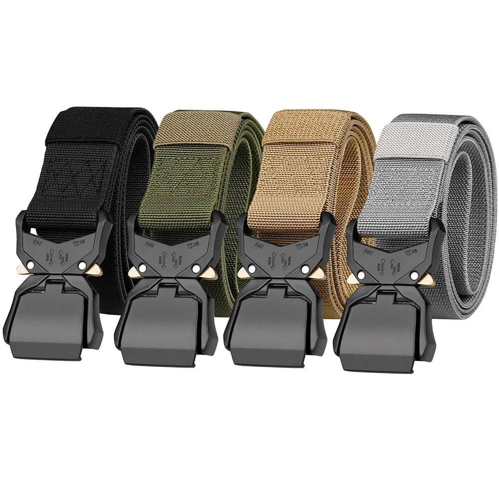 Tactical Belt Quick Release Buckle Elastic Stretch