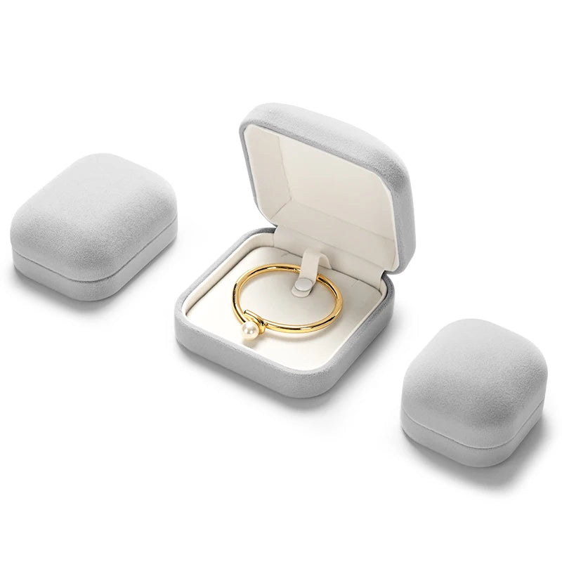 Elegant Velvet Jewelry Organizer Box with Compartments