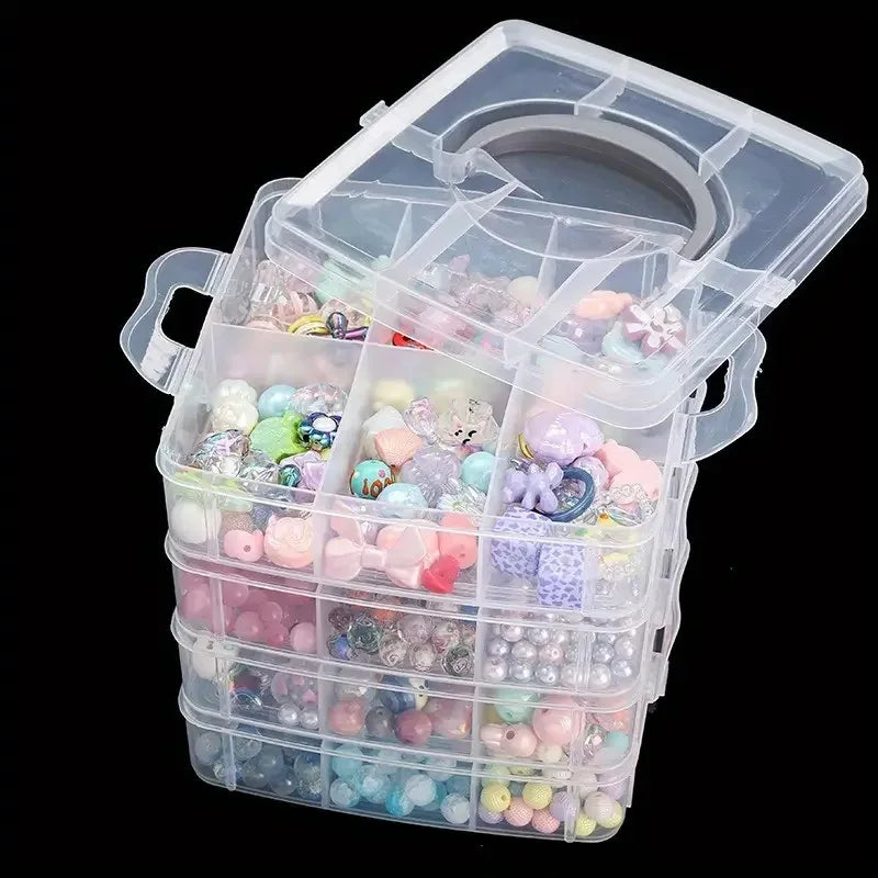 Three Layer Transparent Jewelry Storage Box Stackable