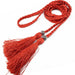 Elegant Braided Rope Tassel Belt for Women Waist - Red