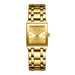 Square Dial Quartz Wristwatch with Link Bracelet - Women Gold