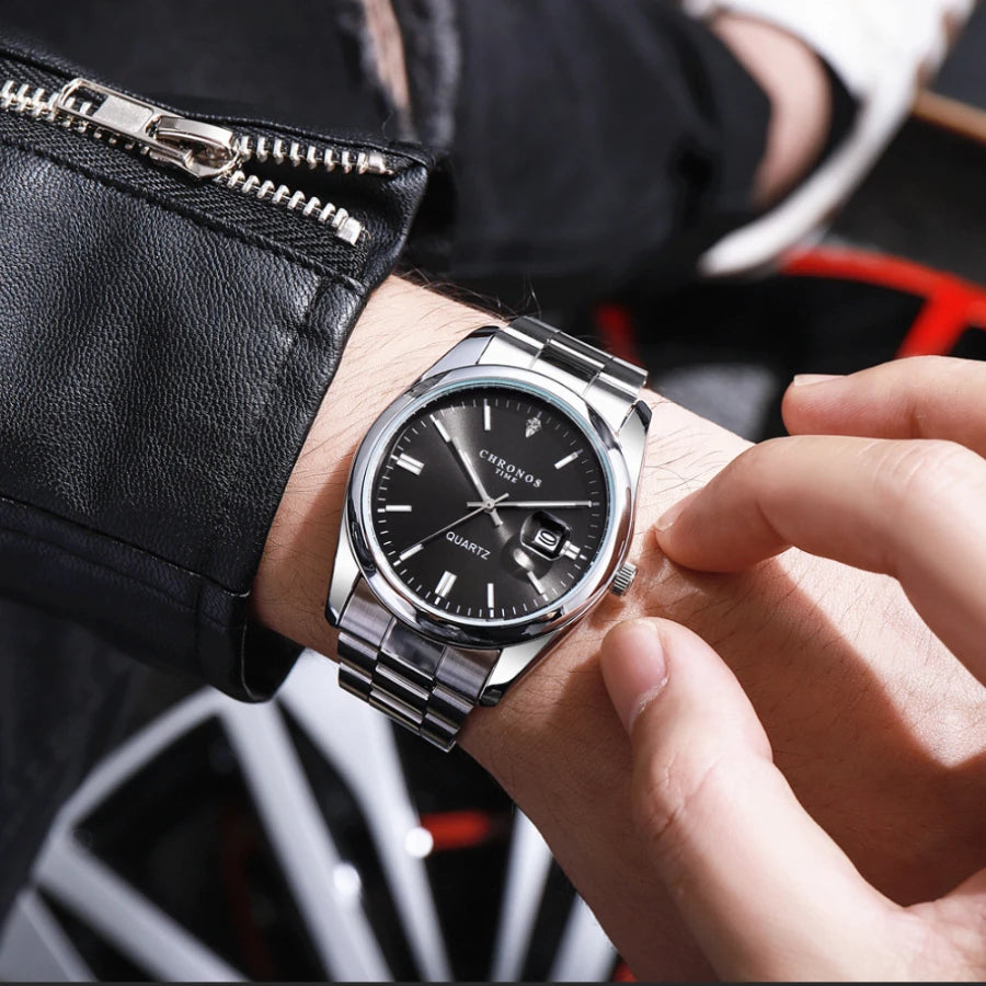 Wristwatch with Date Luminous Hands