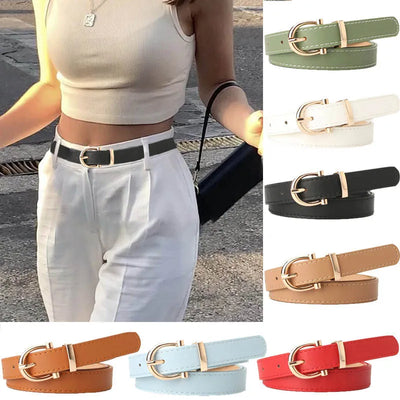 Classic Belt With Round Buckle For Dress And Jeans