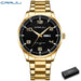Nocturne Dial Timepiece with Date and Bold Indices - Gold