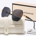 Geometric Frameless Sunglasses with UV400 Lenses Gift - Black