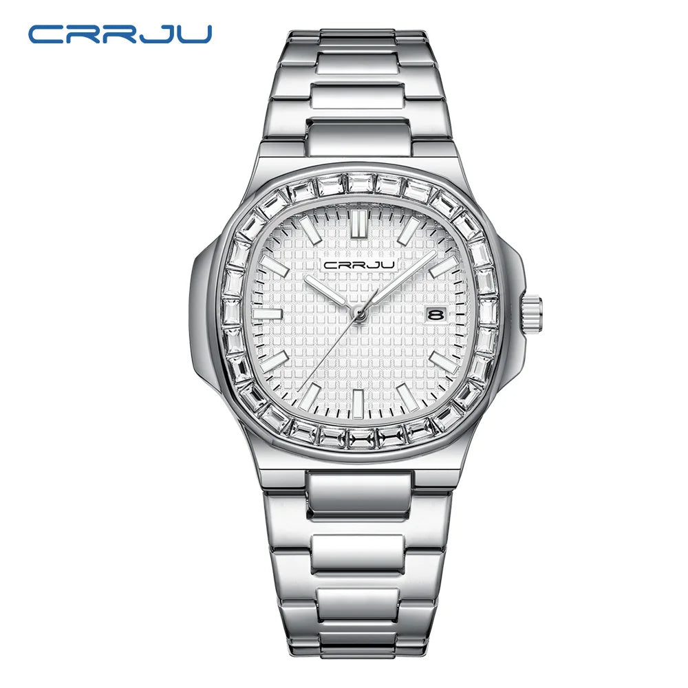 Diamond Bezel Timepiece With Luminous Dial Elegance