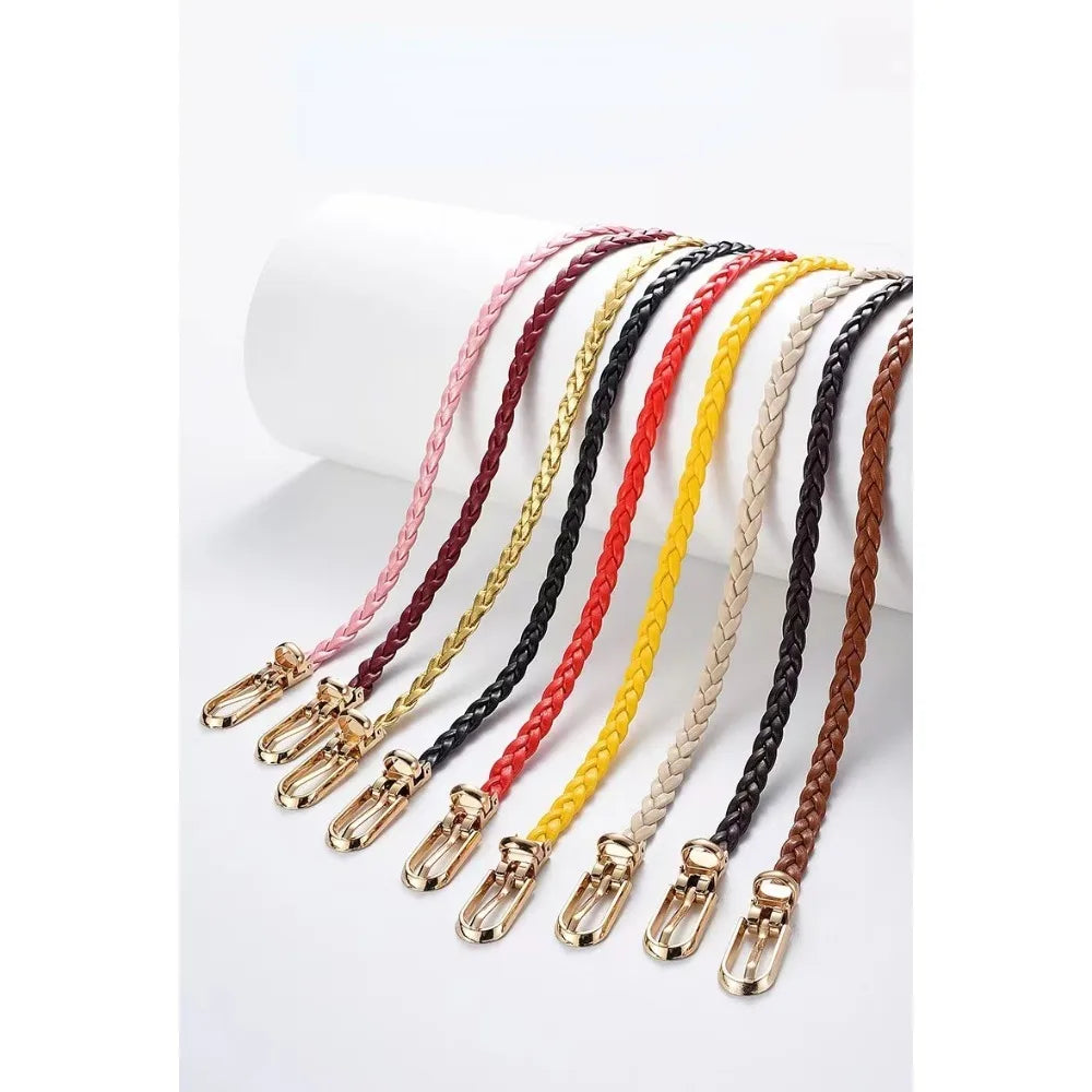 Braided Waist Belt with Classic Buckle Clasp Detail