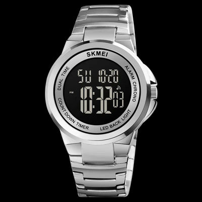 Digital Wristwatch with LED Display Countdown Timer - SV/BK
