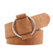 Belt with Round Buckle Design for Everyday Wear - Camel